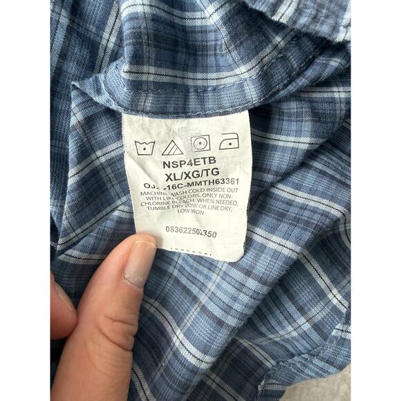 Wrangler Originals Short Sleeve Shirt Size XL Plaid Zip Pocket Fly Fishing Top - Picture 5 of 9